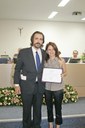 Vereador Rogério de Souza Andrade e sua homenageada Sra Julia Perez Riemenschineider